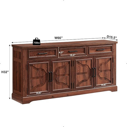 JXQTLINGMU 66" Farmhouse Buffet Cabinet - Image 6