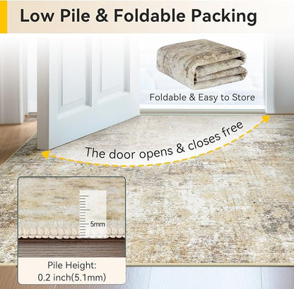 RELEANY Washable Area Rugs 6'x9' Non-Slip Modern Abstract Soft - Image 6