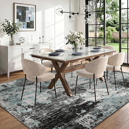RELEANY Washable Area Rugs 6'x9' Non-Slip Modern Abstract Soft - Image 3