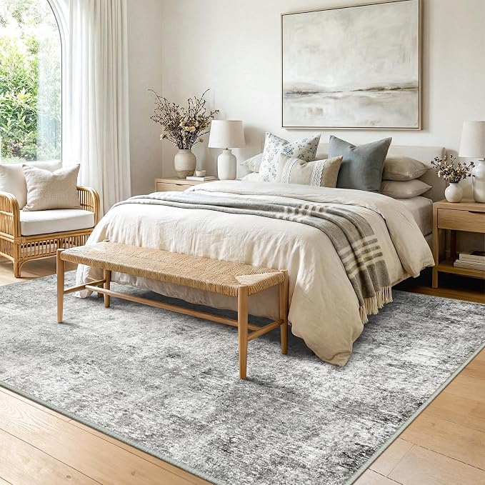 RELEANY Washable Area Rugs 8'x10' Non-Slip Modern Abstract Soft - Image 2