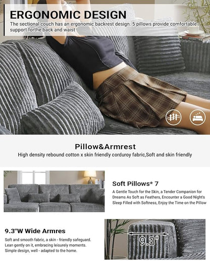 110” Modular Sectional Sofa, Cloud Sectional Couch - Image 6