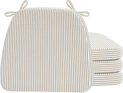 AAAAAcessories D-Shaped Chair Cushions, Machine-Washable Cover, Natural Sand by AAAAAcessories