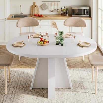 iPormis 43.3in-59in Extendable Round Dining Table - Image 3