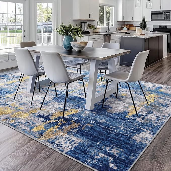 RELEANY Washable Area Rugs 5'x7' Non-Slip Modern Abstract Soft - Image 4