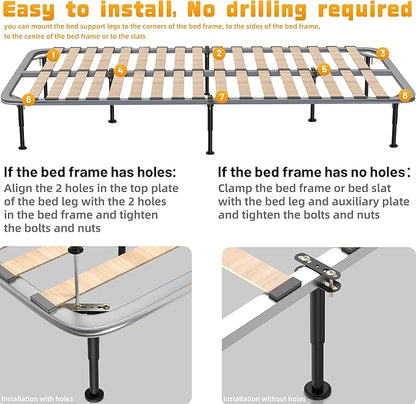 Wlrrcwdttc 2 Pcs Adjustable Height Bed Support Legs 5.9-10.5 inch, Bed Frame - Image 5