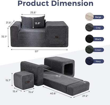 MAXYOYO Folding Sofa Couch, Convertible Floor Sofa - Image 2