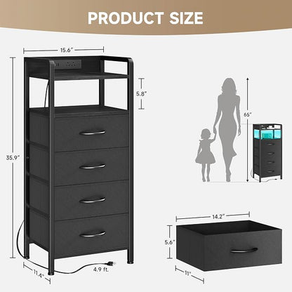 Lazzanto Night Stand Bedside Table Bedroom - Image 3