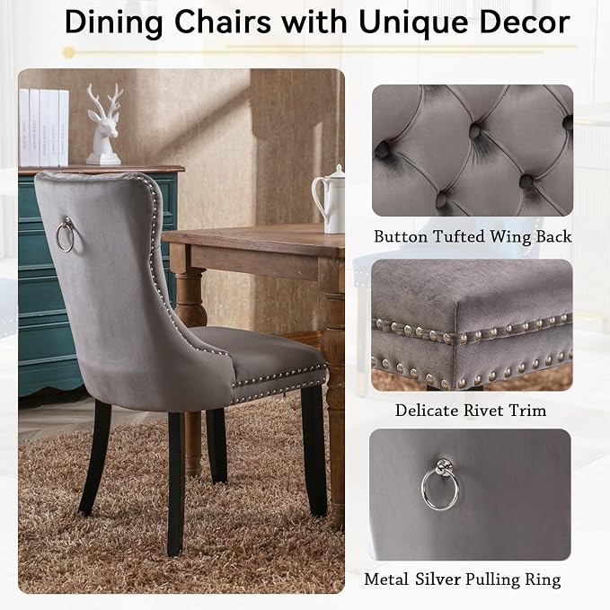 Henf 63"-79" Dining Table Set for 4, 5 Pieces Extendable Dining Table and 4 - Image 6
