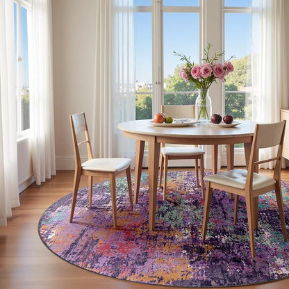 RELEANY Washable Area Rugs 8ft Non-Slip Modern Abstract Soft - Image 2