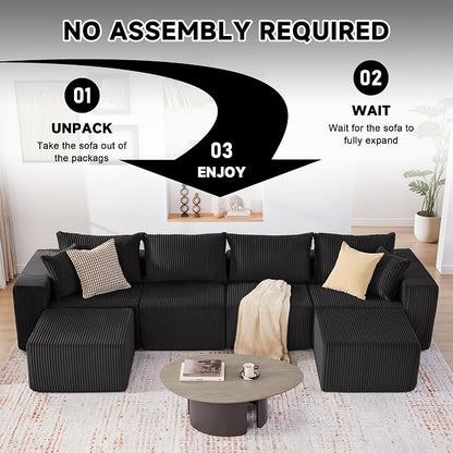 Weture 135.4" Cloud Couch Sectional, Modular Sectional Sofa - Image 5