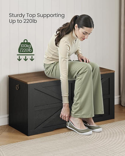CHOEZON Storage Chest, 39.4" Wooden Storage Trunk, Modern Storage Bench - Image 5