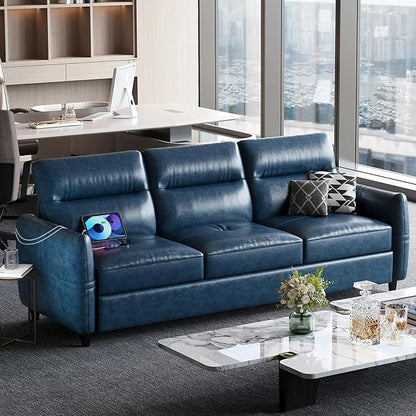 STHOUYN 85” Faux Leather Couch by STHOUYN