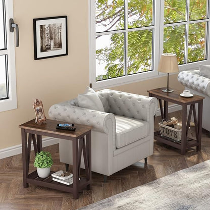 ChooChoo Farmhouse End Table, Rustic Vintage Narrow End Side Table - Image 4