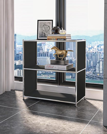 32-Inch 2-Tier Metal Bookcase, Open Shelf Storage Organizer - Image 7