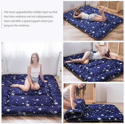 MAXYOYO Navy Starry Sky Japanese Futon Mattress, Tatami Mat Portable Camping - Image 6