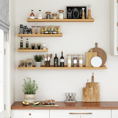 Floating Shelves for Wall, 48 inch Wood Floating Shelves Set of 2, Picture - Image 2