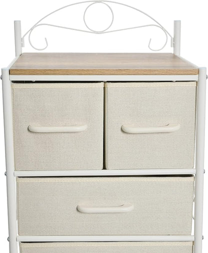 Household Essentials Coastal Oak and Iron 8-Drawer Dresser Tower - Image 6
