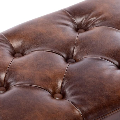 DUHOME Button-Tufted Ottoman Bench, Upholstered Bedroom Benches Footrest Stool - Image 7