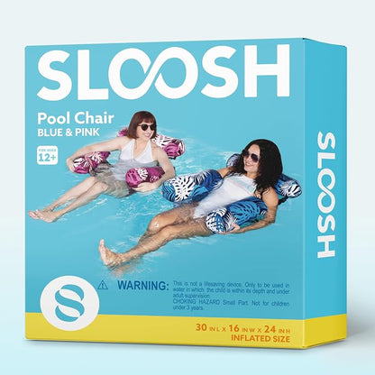 SLOOSH Inflatable Pool Floats Adult, 2 Packs Floating Lounge Chairs, Blow up - Image 9