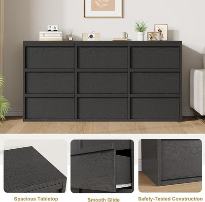 Garvee 9 Dresser for Bedroom, 58.7" Wide Dresser, Freestanding Horizontal Drawer - Image 7