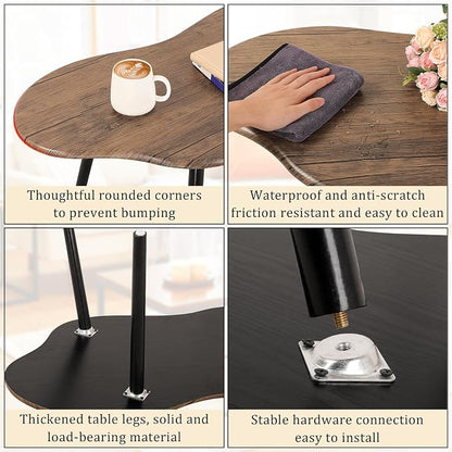 Small Coffee Table Irregular Wood Grain Desktop Coffee Tables Simple Modern - Image 4