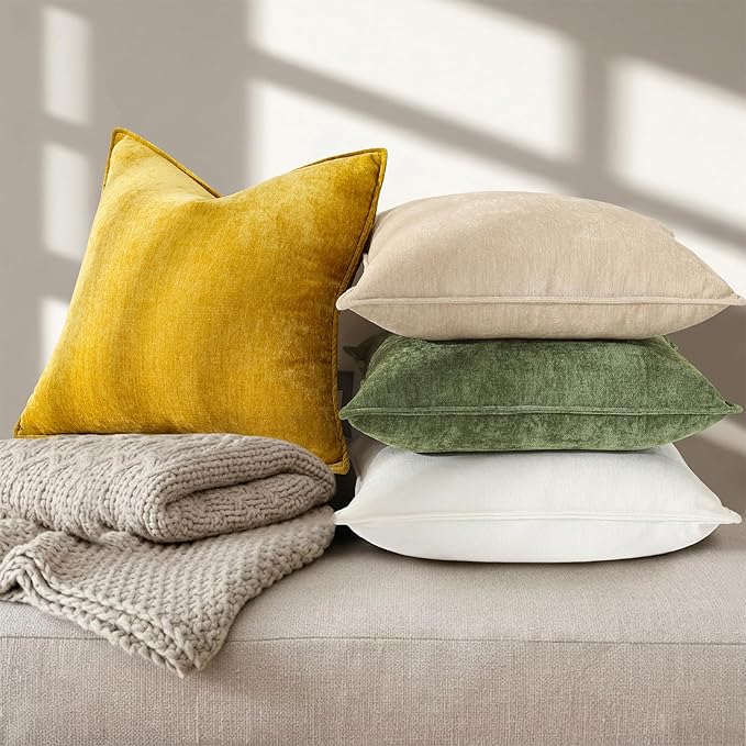 decorUhome Summer Couch Euro Sham Throw Pillow Covers 22x22 Set of 2, - Image 6