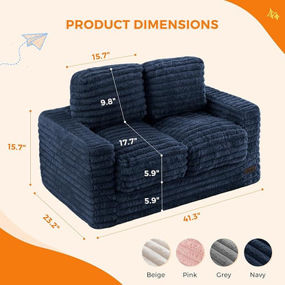 MAXYOYO Extra Wide Kids Bean Bag Chair, Comfy Faux Fur Bean Bag Sofa - Image 2