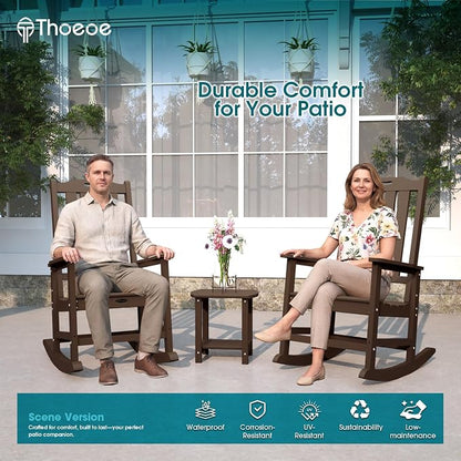 THOEOE Oversized Rocking Chair Set of 2, Outdoor Rocking Chair - Image 2