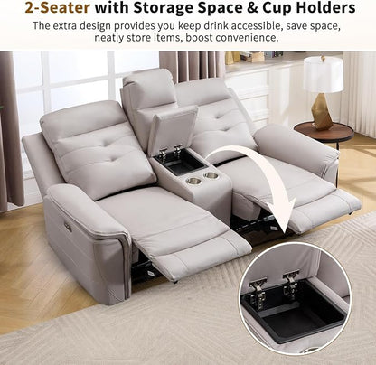 ANJ 2-Piece PU Leather Recliner Sofa Set - Image 5