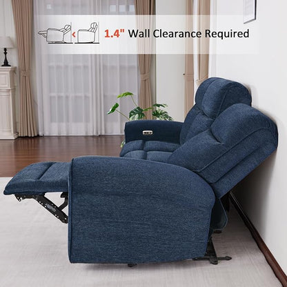MCombo 87.8" Wall Hugger Power Reclining Sofa, 3-Seat Triple Recliner Couch - Image 4