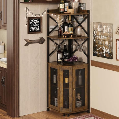 JKsmart Corner Bar Cabinet - Image 7