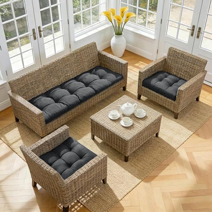Wicker Chair Cushions of 3 Pieces, Waterproof Cushions - Image 6