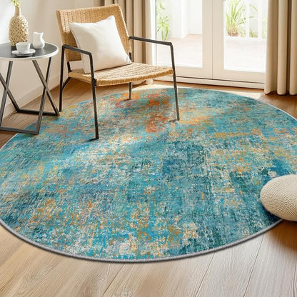 RELEANY Washable Area Rugs 6ft Non-Slip Modern Abstract Soft - Image 3