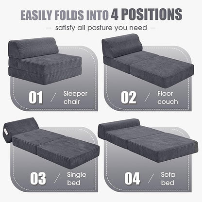 Kasunpul Folding Sofa Bed with Pillow, Memory Foam Fold Out Chair Bed, - Image 5