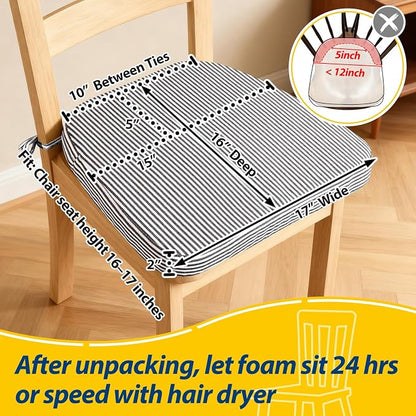 AAAAAcessories D-Shaped Chair Cushions, Featuring Ties and Removable, - Image 2