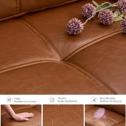 TYBOATLE 65" Faux Leather Love Seat Sofa - Image 7