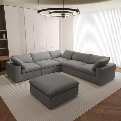 JACH V Shape Couches Sectional for Living Room, Modular Convertible Sofa Couch - Image 4