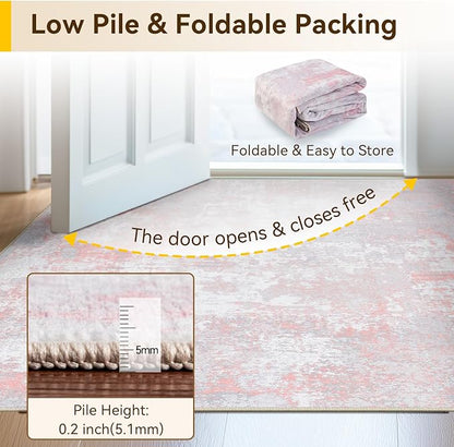 RELEANY Washable Area Rugs 5'x8' Non-Slip Modern Abstract Soft - Image 6