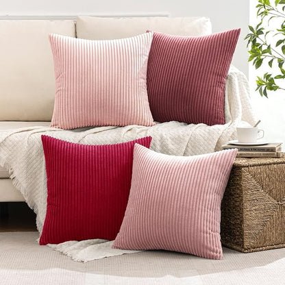 MIULEE Boho Farmhouse Throw Pillow Covers 18x18 Inch Set of 4 Romantic - Image 5