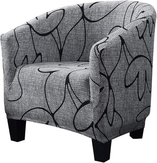 SearchI Club Chair Slipcover Stretch Barrel Chair Covers Printed Tub Chair by SearchI