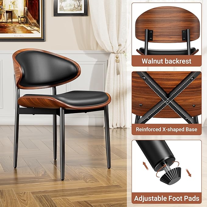 YaFiti Dining Chairs Set of 6, Dining Room and Kitchen Chairs, Mid Century - Image 5