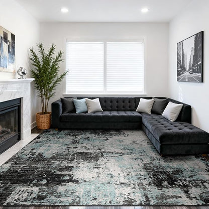 RELEANY Washable Area Rugs 10'x14 Non-Slip Modern Abstract Soft - Image 2