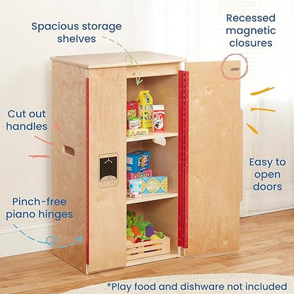 ECR4Kids Wooden Pretend Play Kitchen Refrigerator - Image 4