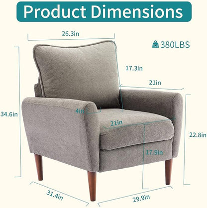 OLIXIS Comfy Accent Chair for Living Room Bedroom and Waiting Room, Upholstered - Image 2