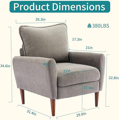 OLIXIS Comfy Accent Chair for Living Room Bedroom and Waiting Room, Upholstered - Image 2