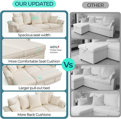 LINSY HOME 90.5'' Sectional Sleeper Sofa - Image 4
