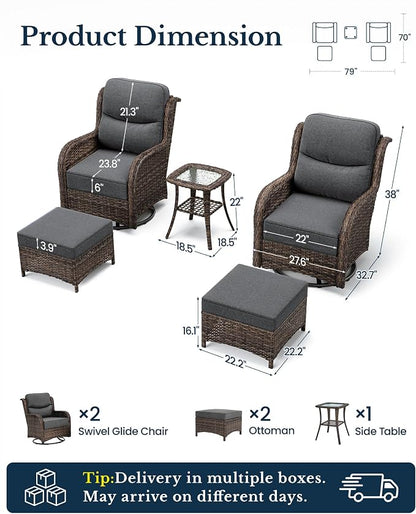 HILLGA 5-Piece Luxury Patio Furniture Set - Image 2