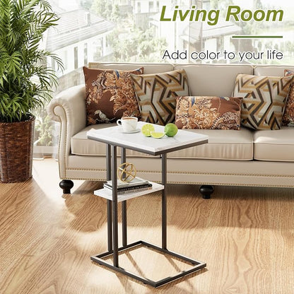 C Shaped End Side Table, Couch Sofa Table - Image 6