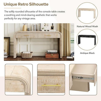 59'' Retro Console Table Farmhouse Sofa Table Entryway Table - Image 9