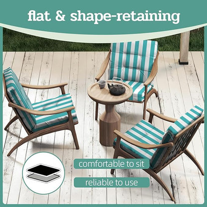 Outdoor Chair Cushions Set of 2, High Back Soft Seat Pad - Image 7